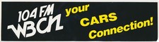 VINTAGE RADIO BUMPERSTICKER - WBCN 104 FM - Boston - The Cars - c1985 picture