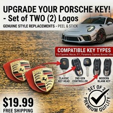 2X Key Fob Replacement for Porsche Colored Crest Small Emblem Logo 99663744300 picture