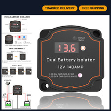 12V 140A Smart Dual Battery Isolator, Waterproof VSR with Digital Voltmeter for picture