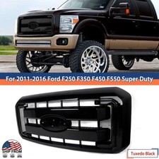Front Upper Grill Tuxedo Black For Ford 2011-2016 F250 F350 F450 F550 Super Duty picture