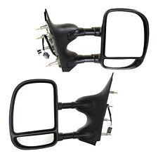 Towing Mirror Set For 2002-2008 Ford E-350 Super Duty Power Textured Black 2Pc picture
