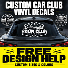 Custom Car Club Vinyl Decals Personalized Window Stickers Logo Lettering picture