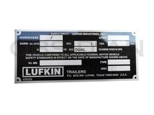 Customized Vintage Lufkin Trailer / Truck Alloy Name Plate picture
