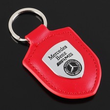 Leather Car Keychain Metal Sport Style Emblem Key Ring Key Fob Auto Pendant Gift picture