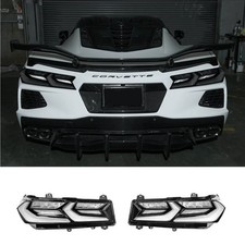 Clear Euro Style Sequential Signal LED Rear Taillights For 2020+ Corvette C8 picture