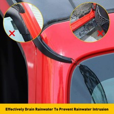 Fits 2007-2017 Jeep Wrangler JK Water Rain Diverter Gutter Extension Accessories picture