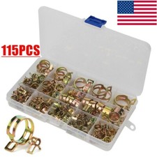115pcs 6mm-22mm Spring Clips Fuel Vacuum Hose Pipe Clamps Assortment Kit picture