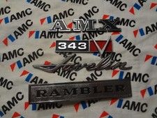 NOS ORIGINAL AMC AMERICAN MOTORS AMX JAVELIN RAMBLER EMBLEMS NO PEGS picture