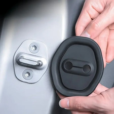 4pcs Silicone Car Auto Door Lock Cover Door Latch Protection Black picture