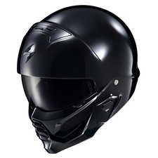 SCORPION EXO COVERT 2 OPEN FACE MOTORCYCLE HELMET GLOSS BLACK SIZE MEDIUM picture