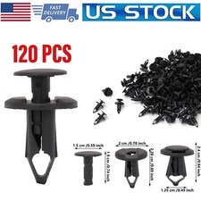 120pack 8mm Bumper Clips Auto Car Hole Retainer Rivets Fastener Fender Push Pin picture