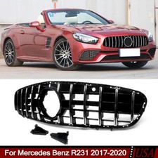 GT Front Grille Grill Chorme+Black Fit Mercedes Benz R231 SL500 SL550 2017-2020 picture