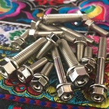 5 PACK SPECBOLT METRIC NICKEL WURKS PLATED DISHED REDUCED HEAD FLANGE BOLTS 10.9 picture