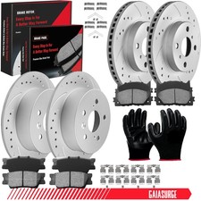 Front Rear Drilled Rotors + Ceramic Pads for Toyota Camry Avalon ES350 ES300h picture