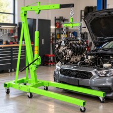2 Ton 4400LBS Hydraulic Engine Hoist Crane Folding Shop Lift with Engine Leveler picture