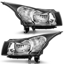 WEELMOTO Pair Headlights For 2011-2015 Chevy Cruze Black Headlamps Left+Right picture
