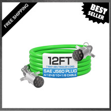 12Ft 7 Way Trailer Power Cable ABS Electrical Cord for Trucks and Tractors picture