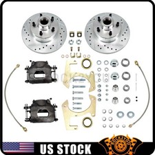 For 48-56 Ford F100 Half Ton Truck Deluxe Disc Brake Kit, Vented Drilled, 5x4.5