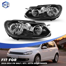For 2010-2014 Volkswagen Golf MK6 Headlamp Left & Right Replacement Assembly Set picture