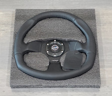 SALE NRG Innovations RST-009R Flat Bottom Black Leather Steering Wheel picture