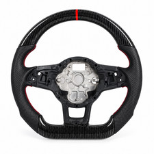 MK7 GTI Carbon Fiber Steering Wheel 2015-2019 RED ACCENTS picture