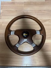 MOMO Veloce Wood Steering Wheel - Classic Italian Design Used Condition picture