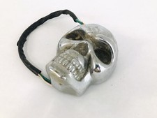 Vintage Skull Brake Tail Light Motorcycle Stop Trailer Hitch Cover Chrome picture