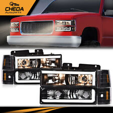 Fit For 88-98 Chevy GMC Sierra C/K Silverado LED Tube Headlights Headlamp Pair picture