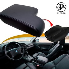Fits 1992-1999 BMW E36 Center Console Armrest PU Leather Cover Black picture