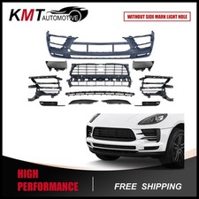 Primed Front Bumper Cover Grill Kit W/ ACC For 2019 2020 2021 2022 Porsche Macan picture
