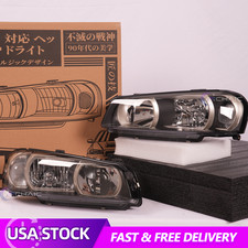 LED Headlights For Nissan Skyline GTR GT-R R34 BNR34 GTT ER34 1998-2002 OE Style picture