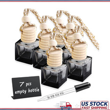 7 Pcs 8ml Hanging Car Air Freshener Diffuser, Empty Black Gradient Glass Essenti picture