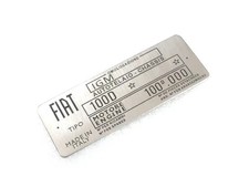 3X DATA PLATE FOR VINTAGE CLASSIC FIAT 100D 1100 CAR (STAINLESS STEEL) #V378-8 picture