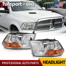 Chrome Headlights For 2009-2012 Dodge Ram 1500 2500 3500 Head Lamps Left+Right picture