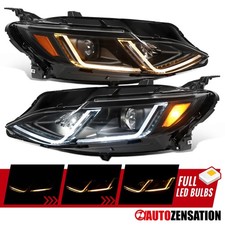 Black Fit 2019-2024 Chevy Malibu Sequential Full LED Projector Headlights Lamps picture