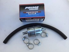 Universal 1/4” Metal Fuel Filter With 1'  Hose And Clamps picture