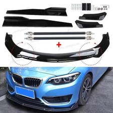 For BMW Front Rear Bumper Lip Spoiler Splitter Body Kit +Side Skirt Glossy Black picture