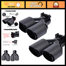2-Pack Universal Carbon Fiber Dual Exhaust Tips 2.25