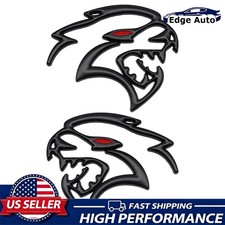 2x Zinc Alloy Front Fender Side Emblem Badge Decal For SRT Hellcat Matte Black picture
