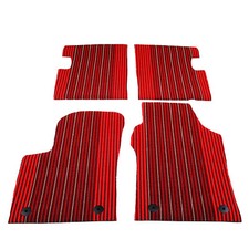 Red Silk Car Interior Floor Mat Protector Pad Carpet For Fiat 500 2016+ picture