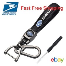 Genuine Leather Car Keys Carabiner Keychain for Subaru Enthusiast Anti-lost clip picture