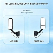 For 08-17 Freightliner Cascadia Black Door Mirror Power Heated Left/Right Side picture