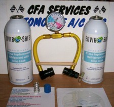 1995-OLDER R12 ADAPTER+ ENVIROSAFE REFRIGERANT REPLACEMENT w/Stopleak =48oz picture
