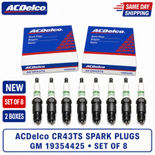 8 Pack - New Genuine GM ACDelco Spark Plugs CR43TS picture