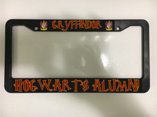 For Harry Potter Fans Gryffindor/Hogwarts Alumni Black License Plate Frame NEW picture