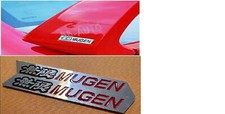 PAIR JDM Mugen Emblem Left + Right Side Spoiler Fit GT Wing Type R Civic Integra picture
