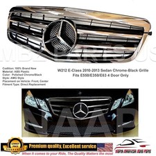 E-Class Grille Chrome-Black E63 E550 E350 Sedan Star 2010 2011 2012 2013 4 Door picture
