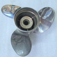 Tohatsu/Nissan Stainless Propeller 3 Blade 13 Spline 10-1/2 X 11 Used Boat Parts picture