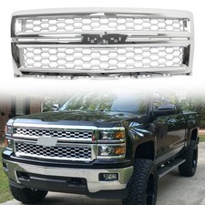 Chrome Silver Front Bumper Grille Grill For 2014-2015 Chevrolet Silverado 1500 picture