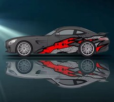 Japanese Inspired Flame Racing Car Decals Side Decal Both Side JDM Vinyl picture